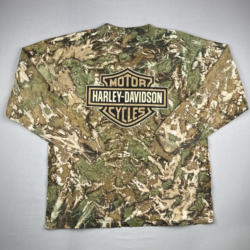 Harley Davidson Camo Long Sleeve T Shirt XL Sauk Prairie Wisconsin 2012